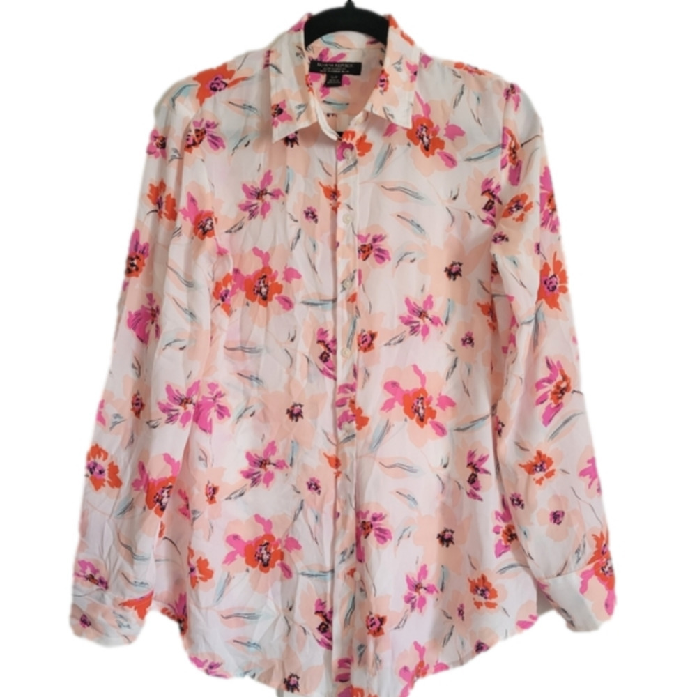 Banana Republic Dillon Classic Fit Pink Floral Shirt sz S